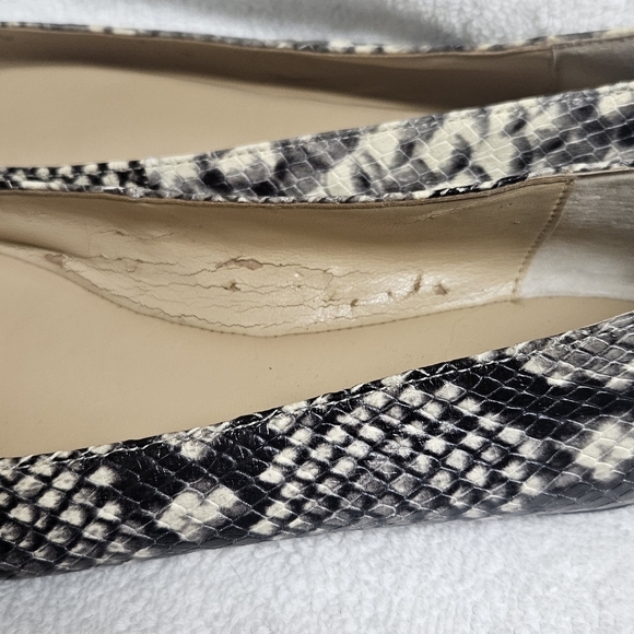 MICHAEL KORS Arianna Pointed Toe Snake Print Leather Flats Shoes Size 6M - Picture 4 of 7